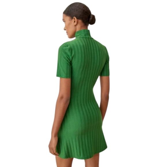 Reformation Zia Knit Mini Dress in Kelly Green Size Large , NWT - Picture 2 of 6